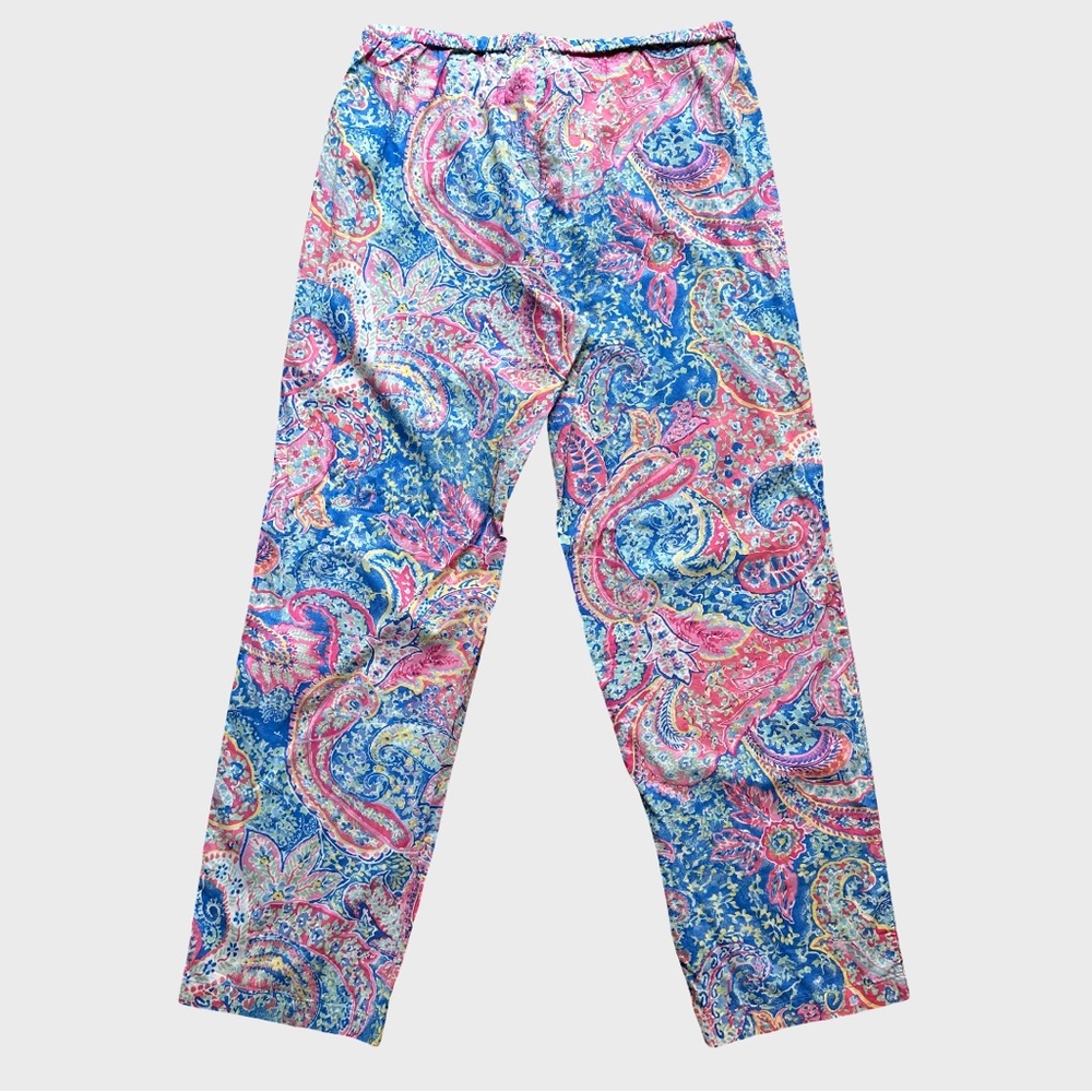 NWT Lauren Ralph Lauren Long Pants Pajama Bottoms Only LN92055 Multi Paisley M - Picture 2 of 8